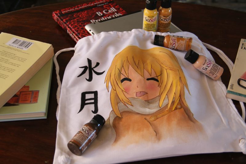 Cómo pintar una bolsa de tela estilo manga con pintura Sosoft